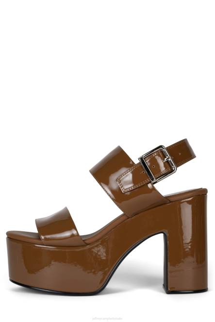 Jeffrey Campbell humeurig NDHB1077 platform sandaal lichtbruin lakleer vrouwen