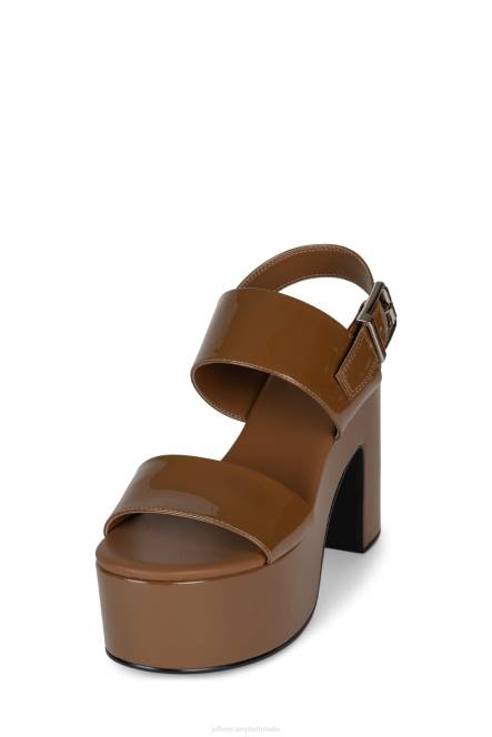 Jeffrey Campbell humeurig NDHB1077 platform sandaal lichtbruin lakleer vrouwen