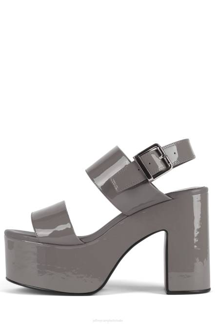 Jeffrey Campbell humeurig NDHB1187 platform sandaal grijs patent vrouwen