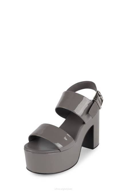 Jeffrey Campbell humeurig NDHB1187 platform sandaal grijs patent vrouwen