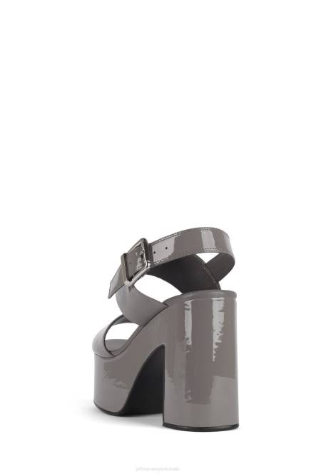 Jeffrey Campbell humeurig NDHB1187 platform sandaal grijs patent vrouwen