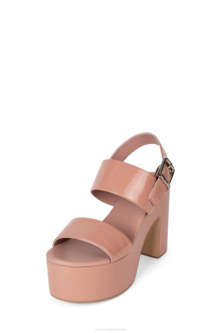 Jeffrey Campbell humeurig NDHB947 platform sandaal Blush gekreukt patent vrouwen