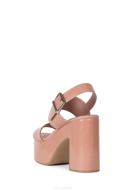 Jeffrey Campbell humeurig NDHB947 platform sandaal Blush gekreukt patent vrouwen
