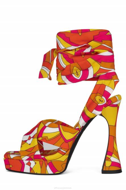 Jeffrey Campbell ingewikkeldheid NDHB1029 platform sandaal oranje geel multi vrouwen