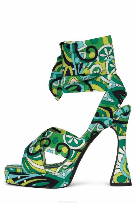 Jeffrey Campbell ingewikkeldheid NDHB1030 platform sandaal groene multi vrouwen