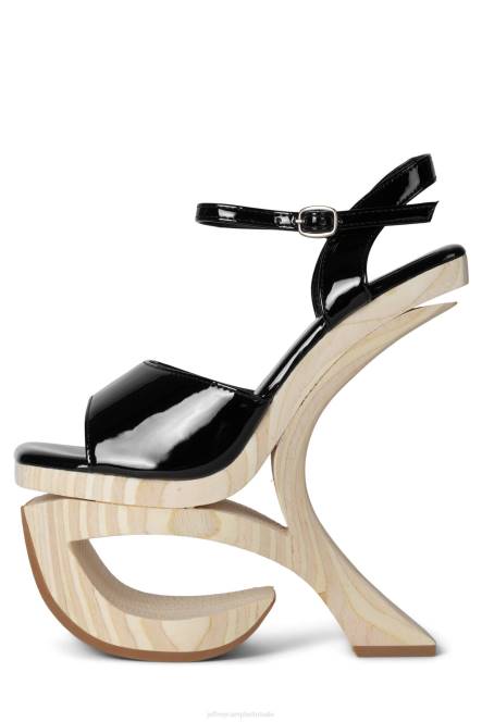 Jeffrey Campbell intuïtief NDHB919 platform sandaal zwart patent vrouwen