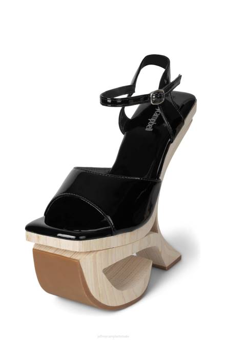 Jeffrey Campbell intuïtief NDHB919 platform sandaal zwart patent vrouwen