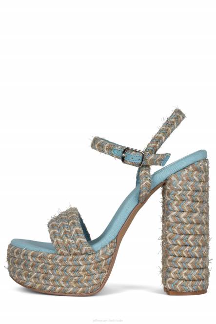 Jeffrey Campbell jachtig NDHB1169 platform sandaal blauwe multi vrouwen