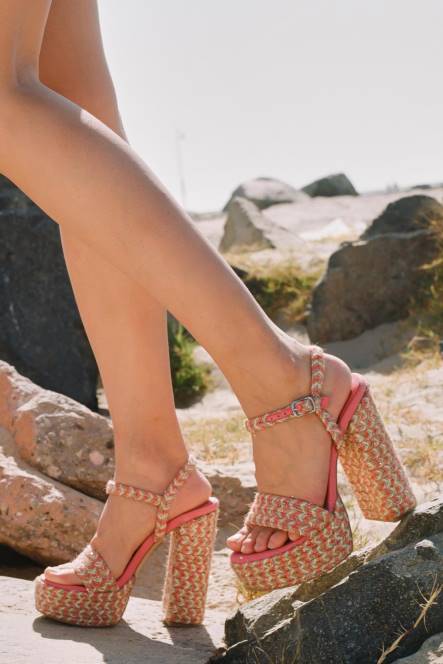 Jeffrey Campbell jachtig NDHB1170 platform sandaal rode multi vrouwen