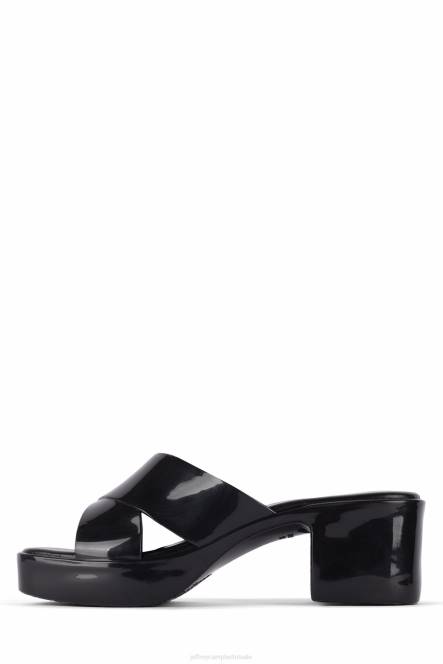 Jeffrey Campbell kauwgom NDHB141 platform sandaal zwart glanzend vrouwen