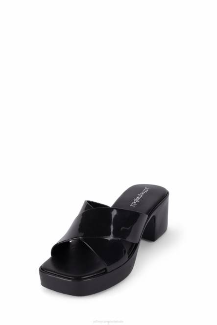 Jeffrey Campbell kauwgom NDHB141 platform sandaal zwart glanzend vrouwen