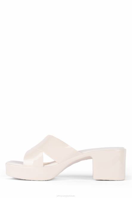 Jeffrey Campbell kauwgom NDHB142 platform sandaal creme glimmend vrouwen