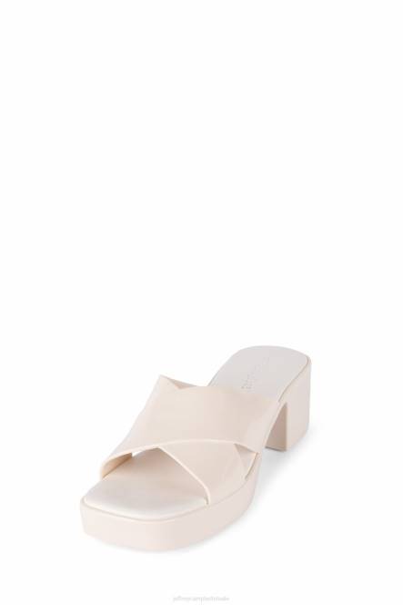 Jeffrey Campbell kauwgom NDHB142 platform sandaal creme glimmend vrouwen