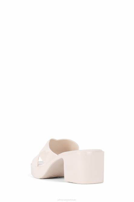 Jeffrey Campbell kauwgom NDHB142 platform sandaal creme glimmend vrouwen