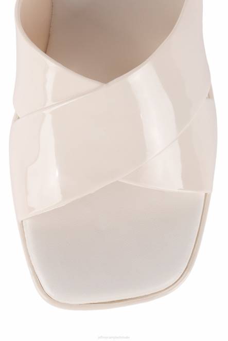 Jeffrey Campbell kauwgom NDHB142 platform sandaal creme glimmend vrouwen