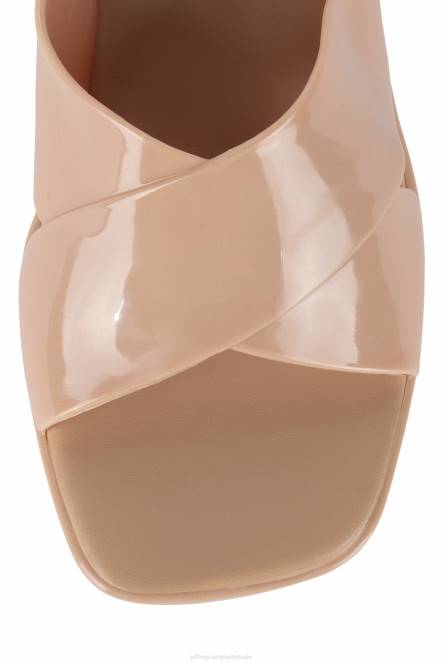 Jeffrey Campbell kauwgom NDHB146 platform sandaal naakt glanzend vrouwen
