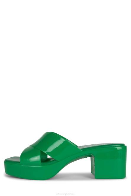 Jeffrey Campbell kauwgom NDHB147 platform sandaal groen glanzend vrouwen