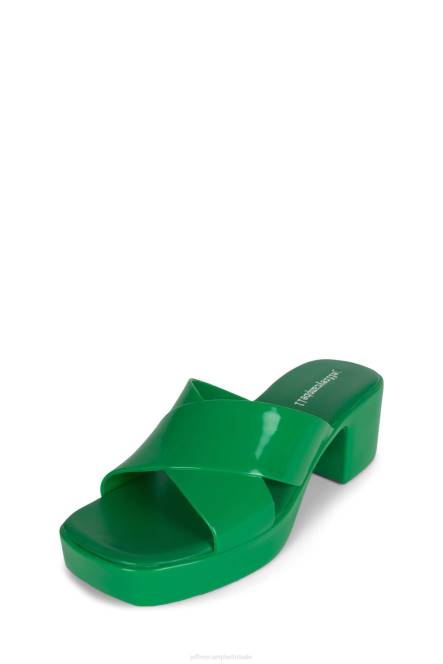 Jeffrey Campbell kauwgom NDHB147 platform sandaal groen glanzend vrouwen