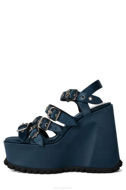 Jeffrey Campbell leegte NDHB1086 platform sandaal blauw satijn vrouwen