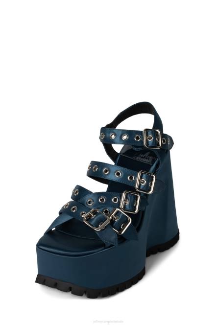 Jeffrey Campbell leegte NDHB1086 platform sandaal blauw satijn vrouwen
