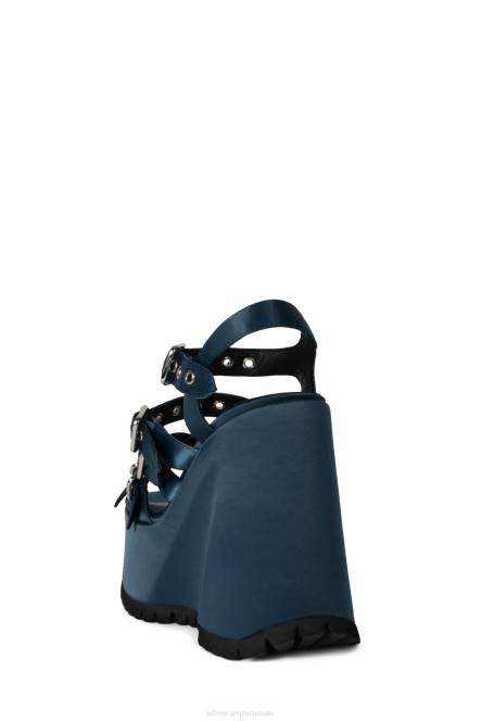Jeffrey Campbell leegte NDHB1086 platform sandaal blauw satijn vrouwen