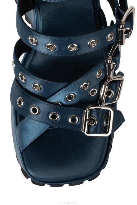 Jeffrey Campbell leegte NDHB1086 platform sandaal blauw satijn vrouwen