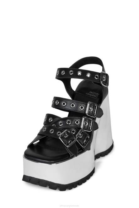 Jeffrey Campbell leegte NDHB946 platform sandaal zwart zilver metallic vrouwen