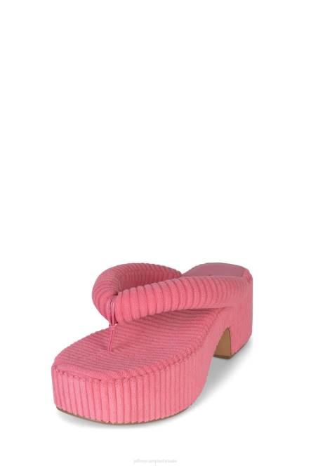 Jeffrey Campbell luau-2 NDHB176 platform sandaal roze gestreepte badstof vrouwen