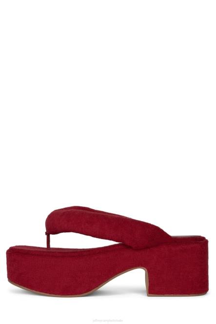 Jeffrey Campbell luau-2 NDHB177 platform sandaal donkerrode badstof vrouwen