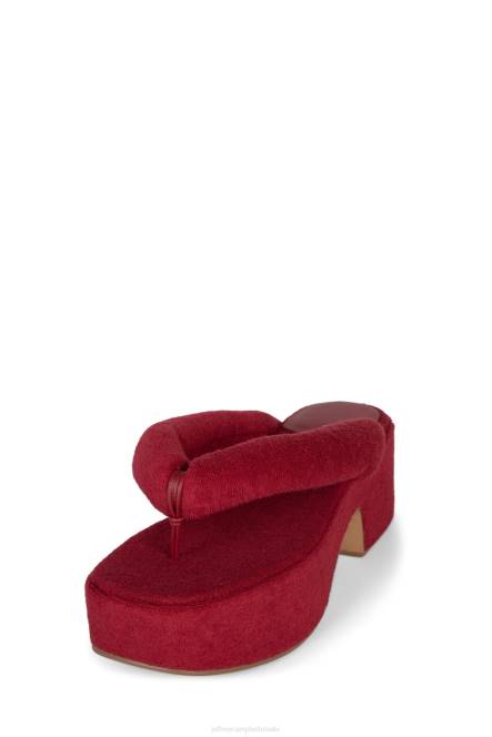 Jeffrey Campbell luau-2 NDHB177 platform sandaal donkerrode badstof vrouwen