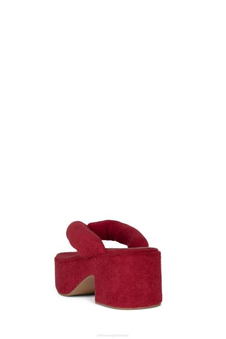 Jeffrey Campbell luau-2 NDHB177 platform sandaal donkerrode badstof vrouwen