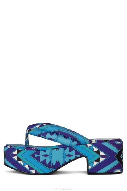 Jeffrey Campbell luau NDHB23 platform sandaal blauwe multi vrouwen