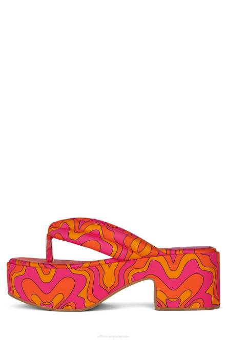 Jeffrey Campbell luau NDHB24 platform sandaal fuchsia multiprint vrouwen