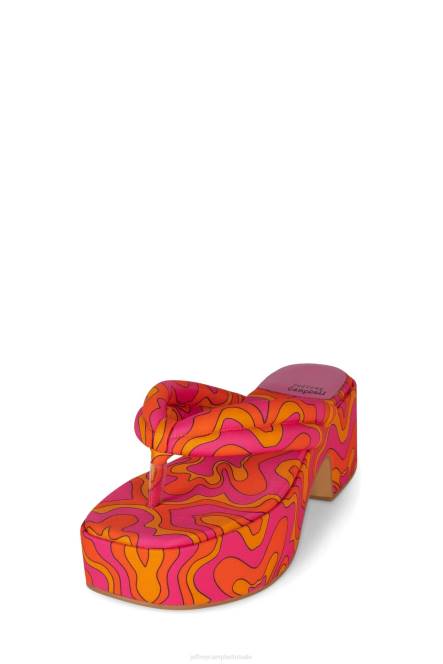 Jeffrey Campbell luau NDHB24 platform sandaal fuchsia multiprint vrouwen