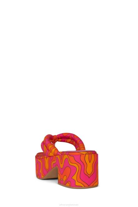 Jeffrey Campbell luau NDHB24 platform sandaal fuchsia multiprint vrouwen