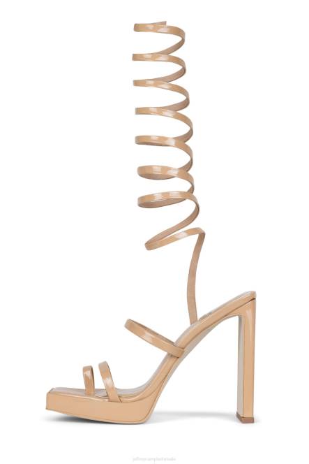 Jeffrey Campbell luie NDHB1148 platform sandaal stoffig naakt patent vrouwen