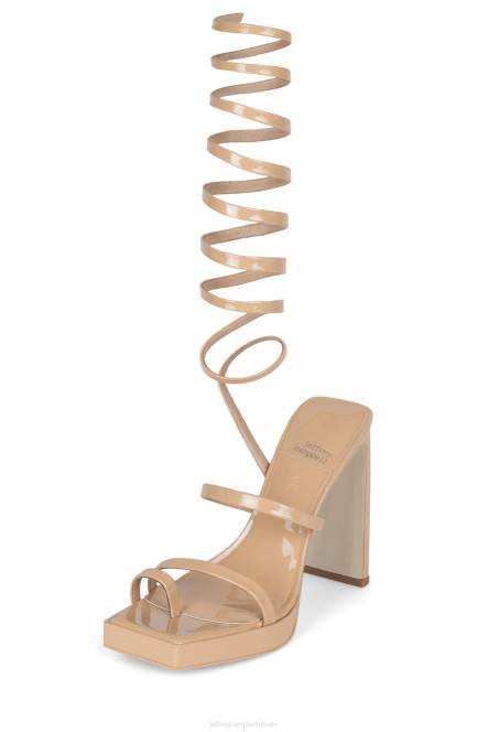 Jeffrey Campbell luie NDHB1148 platform sandaal stoffig naakt patent vrouwen