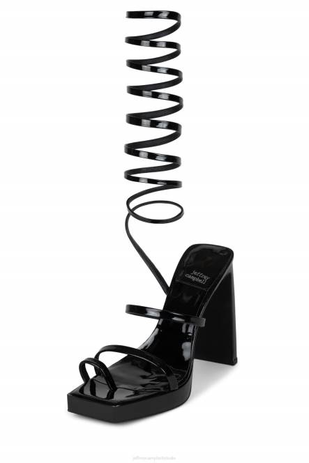Jeffrey Campbell luie NDHB1149 platform sandaal zwart patent vrouwen