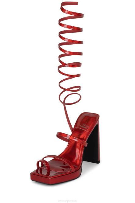Jeffrey Campbell luie NDHB1150 platform sandaal rood iriserend vrouwen