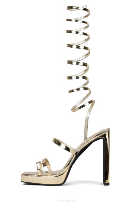 Jeffrey Campbell luie NDHB1151 platform sandaal gouden spiegel vrouwen