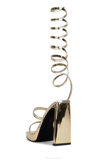 Jeffrey Campbell luie NDHB1151 platform sandaal gouden spiegel vrouwen
