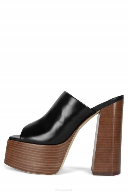 Jeffrey Campbell luna-luv NDHB1222 platform sandaal zwartbruine Poolse stapel vrouwen