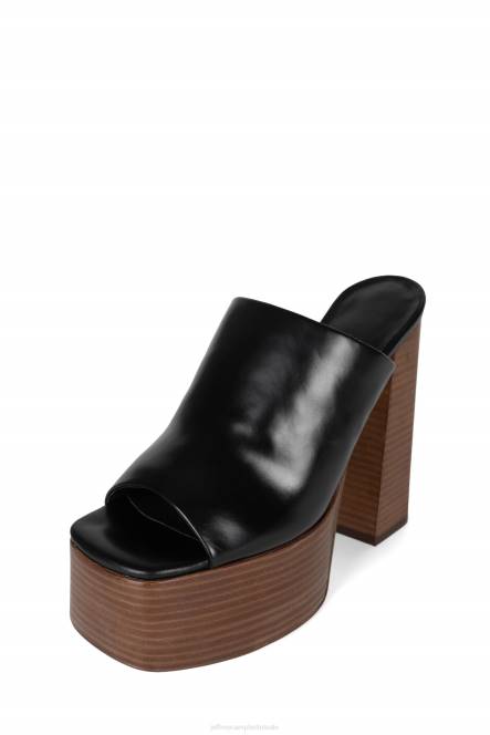 Jeffrey Campbell luna-luv NDHB1222 platform sandaal zwartbruine Poolse stapel vrouwen