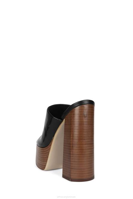 Jeffrey Campbell luna-luv NDHB1222 platform sandaal zwartbruine Poolse stapel vrouwen