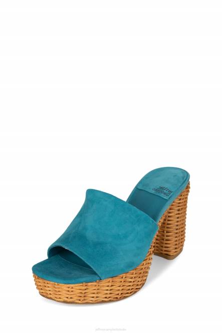 Jeffrey Campbell magda-wkr NDHB1190 platform sandaal groenblauw suède vrouwen