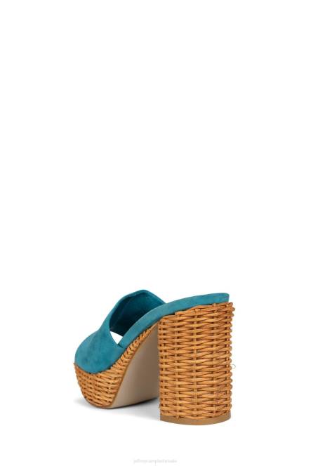 Jeffrey Campbell magda-wkr NDHB1190 platform sandaal groenblauw suède vrouwen