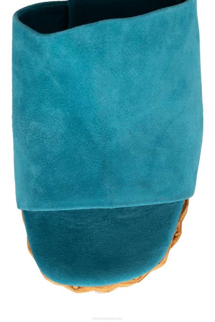 Jeffrey Campbell magda-wkr NDHB1190 platform sandaal groenblauw suède vrouwen