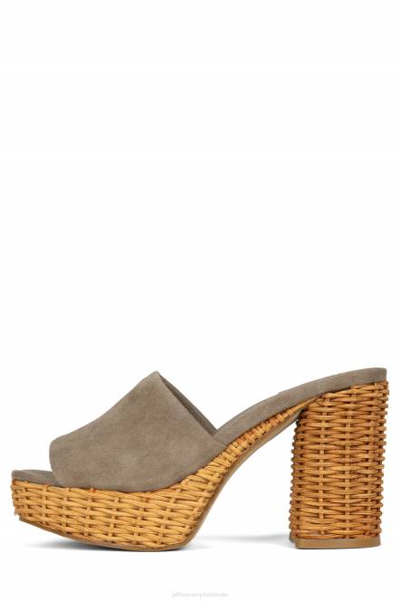Jeffrey Campbell magda-wkr NDHB1191 platform sandaal donker taupe suède vrouwen