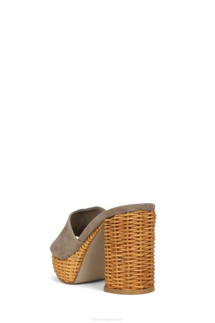 Jeffrey Campbell magda-wkr NDHB1191 platform sandaal donker taupe suède vrouwen