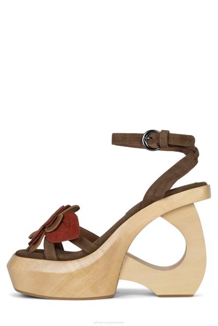 Jeffrey Campbell mahana NDHB981 platform sandaal bruin suède roest vrouwen